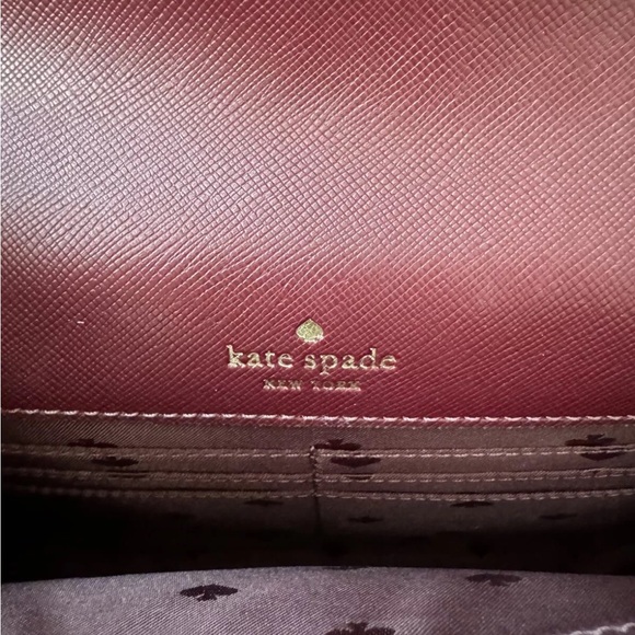 Kate Spade Frosted Floral Tinsel Flap Crossbody Bag/Clutch In Deep Berry - Picture 4 of 10